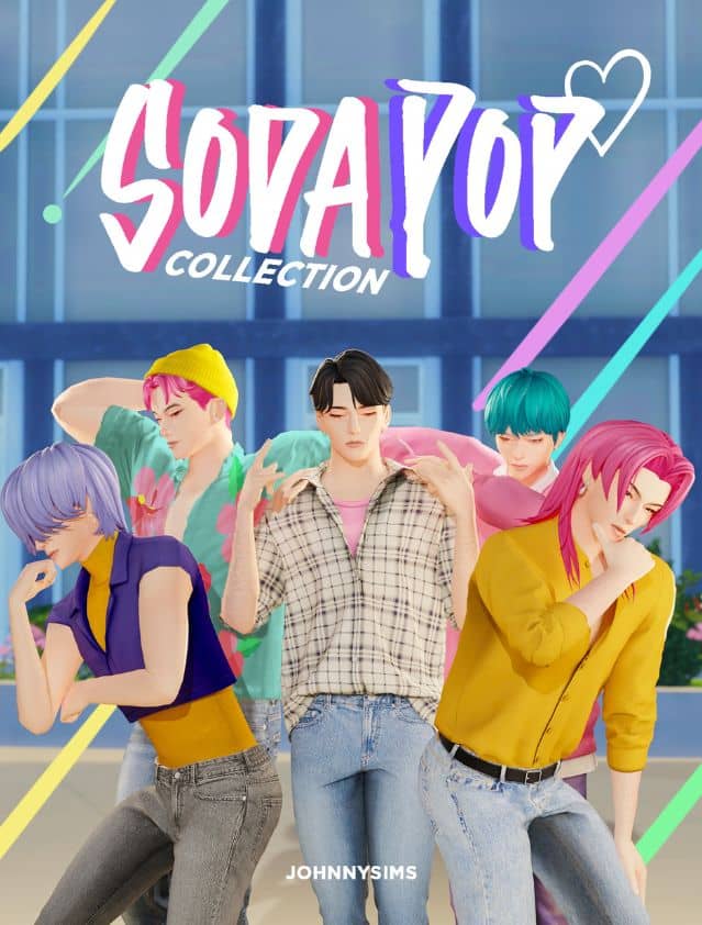 five male sims with mixed hairstyles