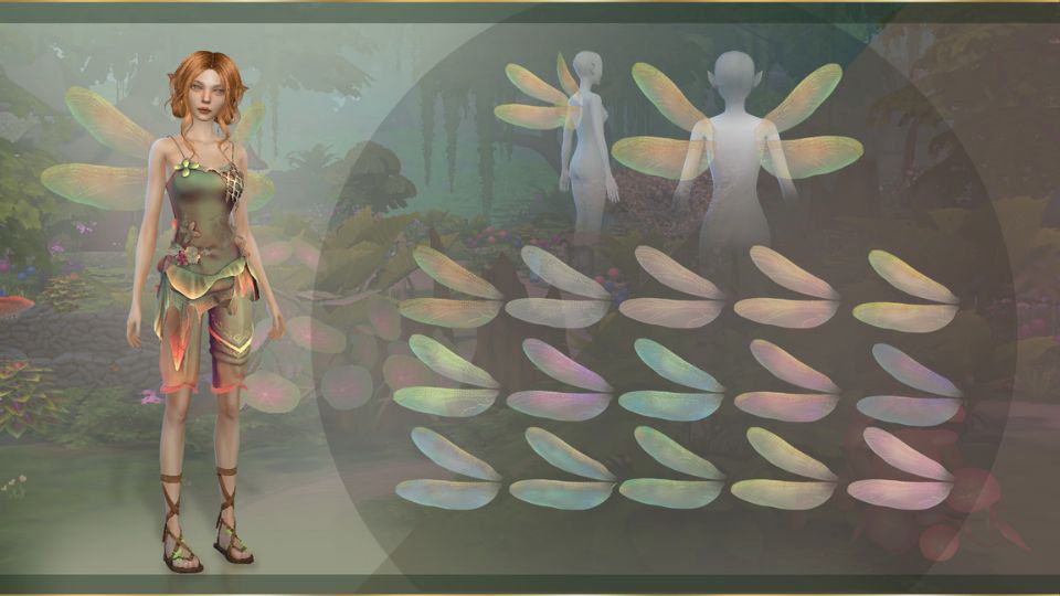 fairy sim with iridescent wings