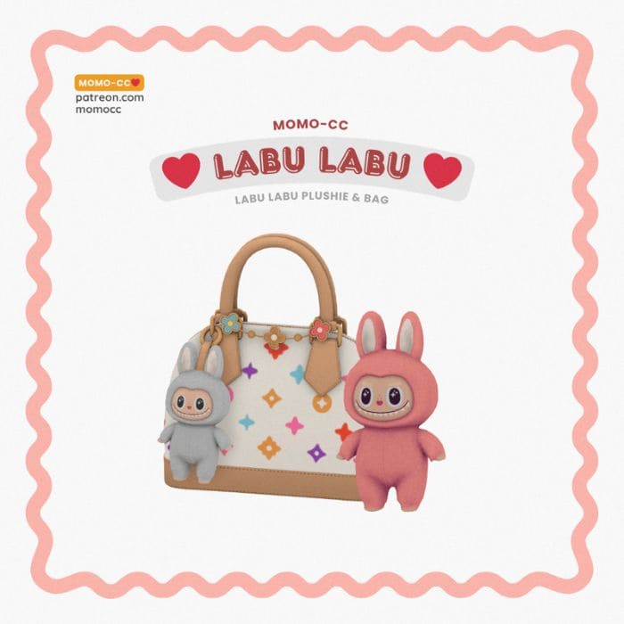 a handbag with Labu Labu plushies attached