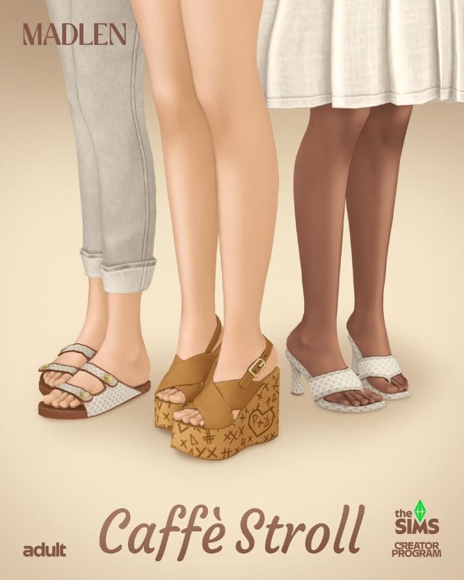 close up of three pairs of sandals