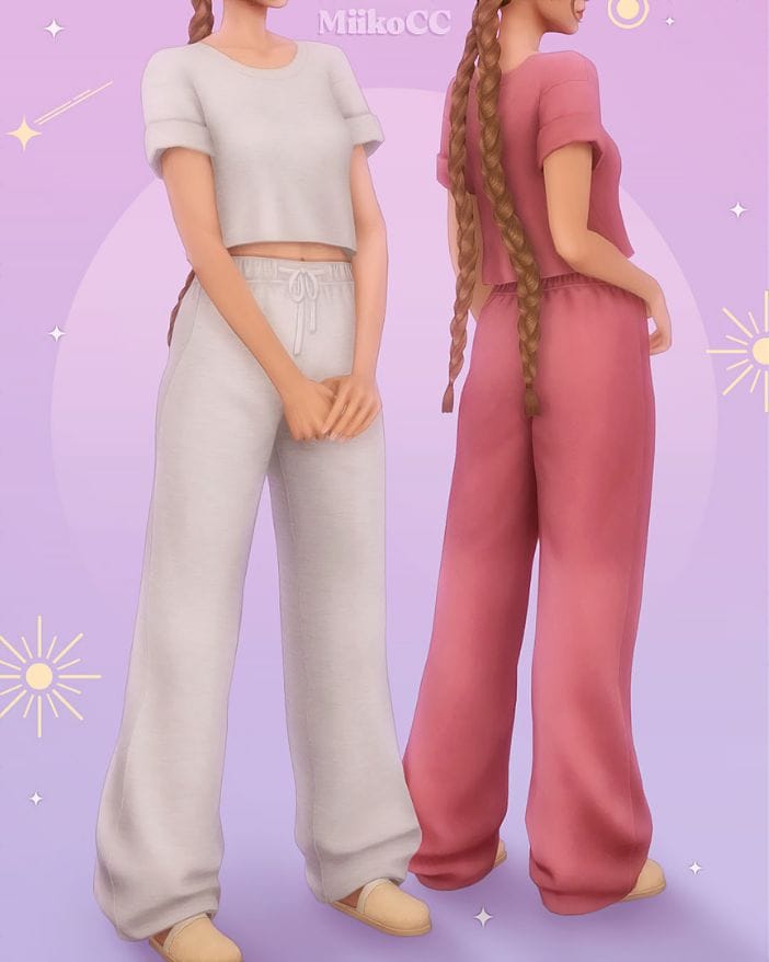 sims wearing casual baggy clothes
