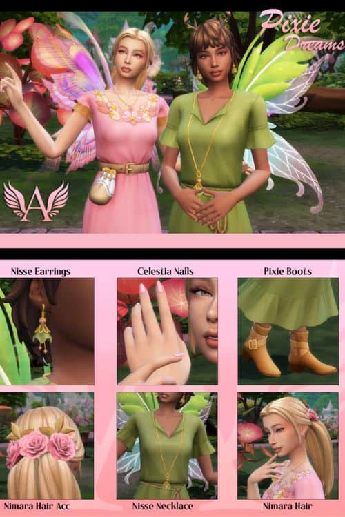 collage of female fairies and accessories