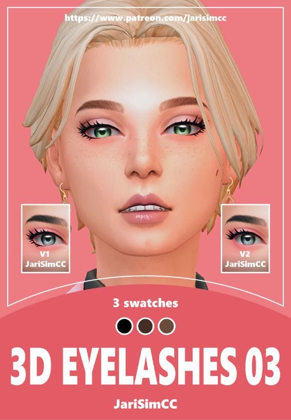 female sim with 3D eyelashes