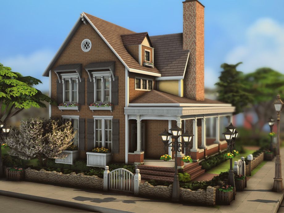 a light brown cottage family house