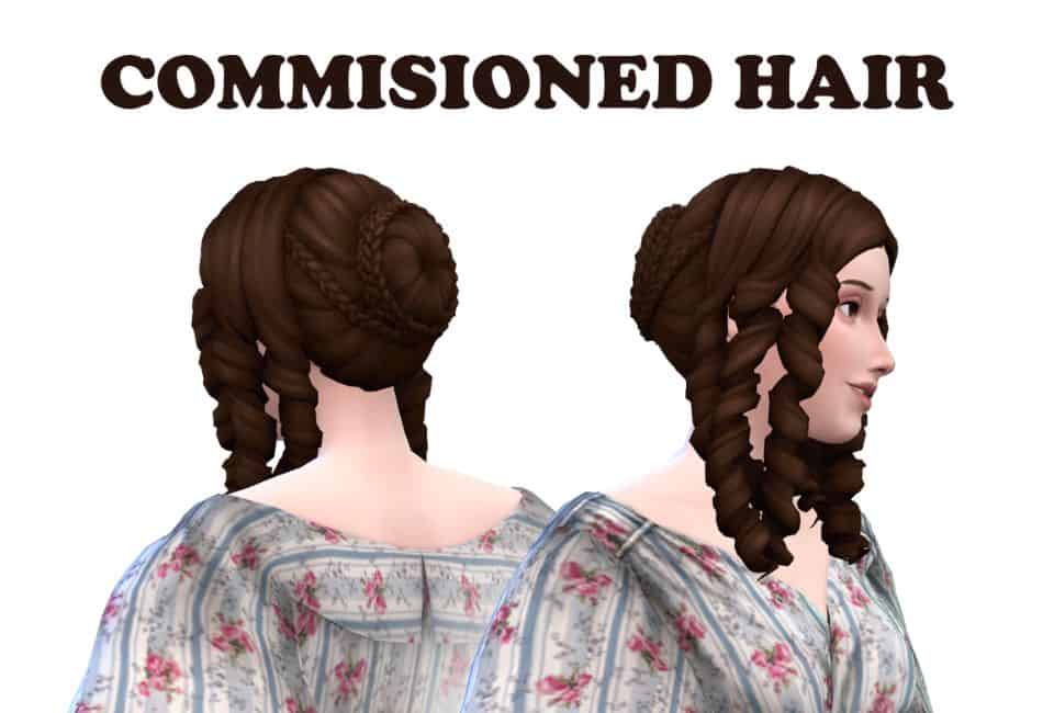 female sim with hair inspired by Marie Duplessis