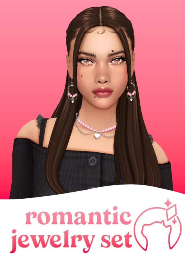 female sims wearing mixed jewelry pieces