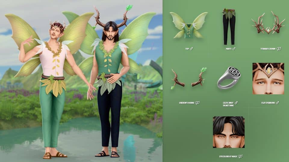 male fairy sims with impressive wings and clothes