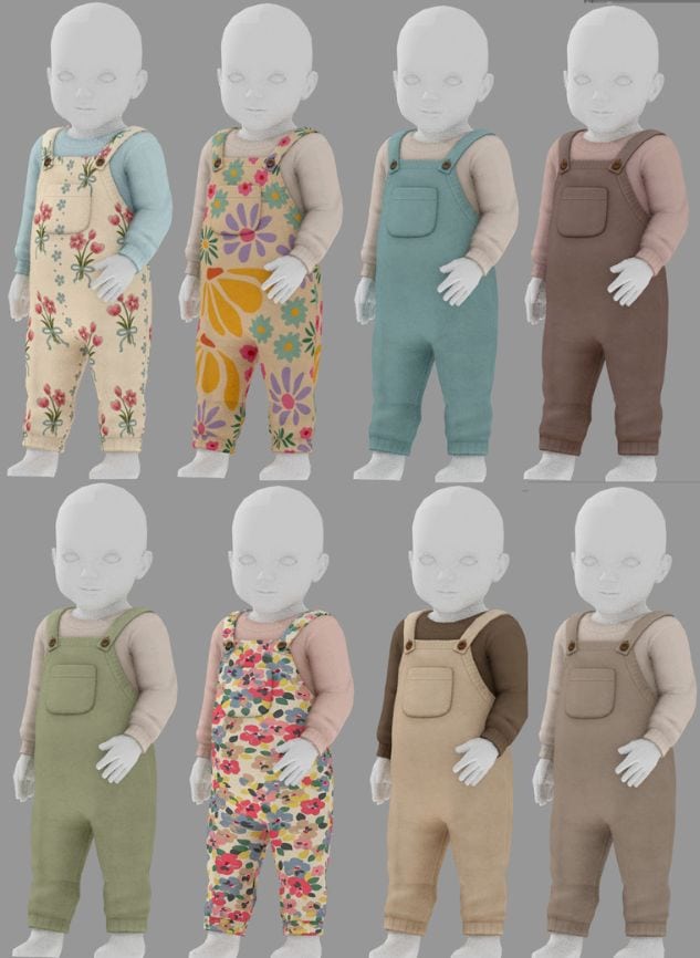 collage of infants wearing different color jumpsuits