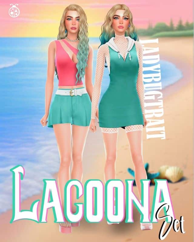 female sims dressed in casual summer clothes
