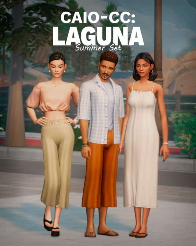 sims dressed in summer clothes