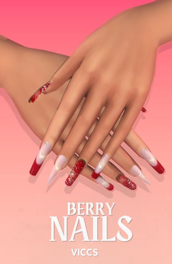 close up of berry inspired nails
