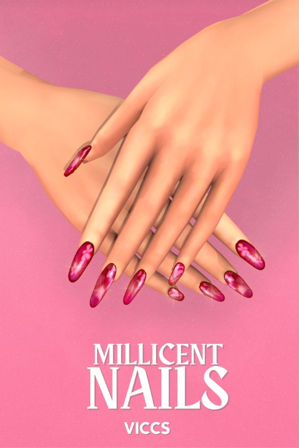 burgundy round tip nails with a light floral design
