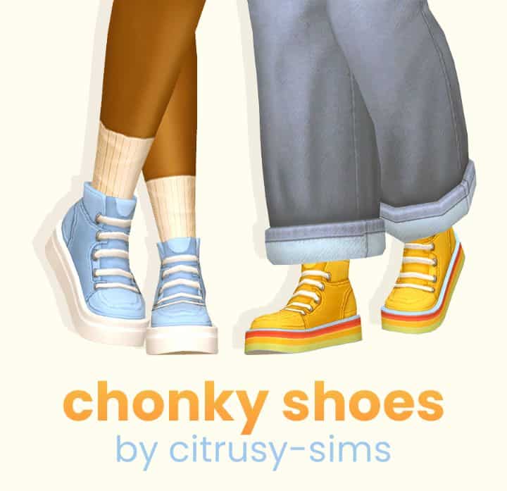 two pairs of chunky laced shoes