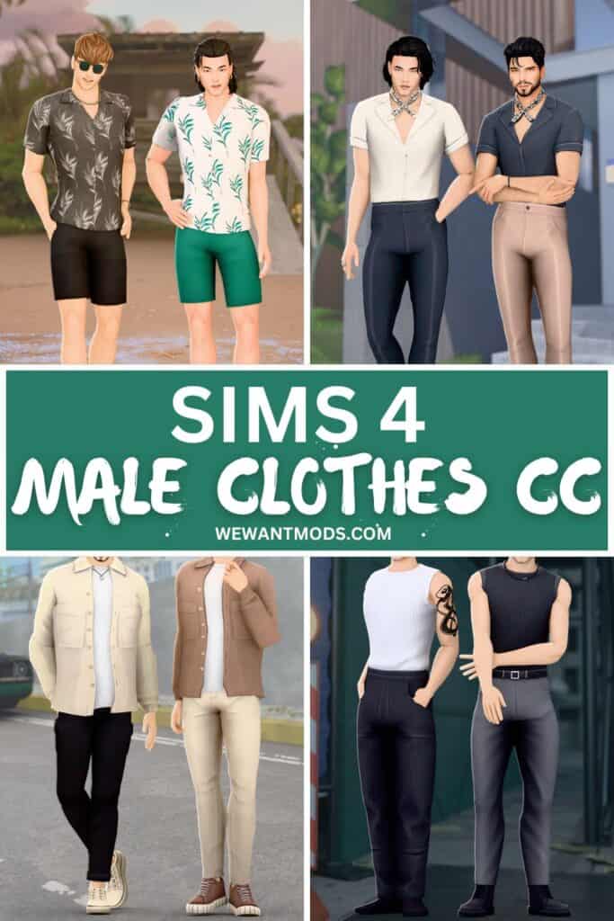 sims 4 male clothes cc Pinterest pin