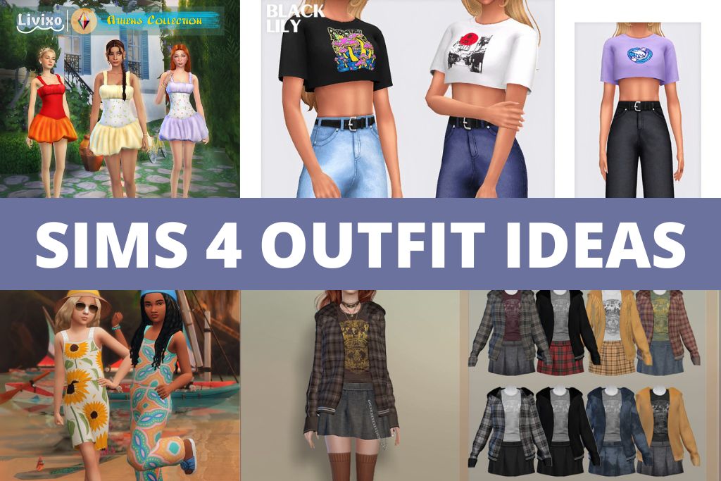 sims 4 outfit ideas collage