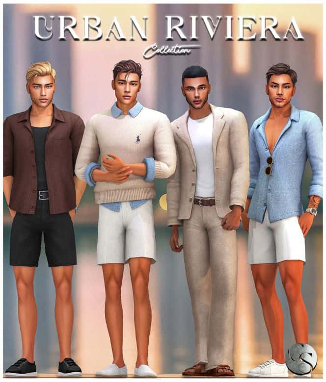 male sims dressed in casual and chic outfits