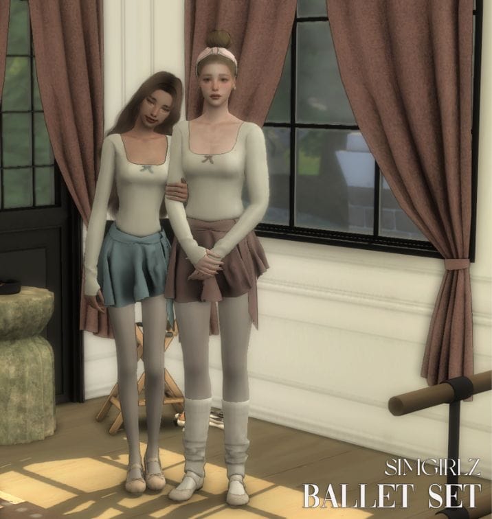 two ballerinas standing together