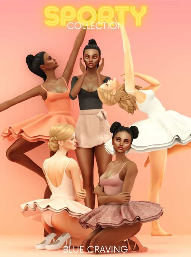 five ballerinas posing together