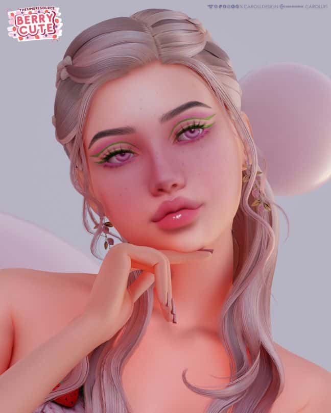 female sim with fun and playful makeup