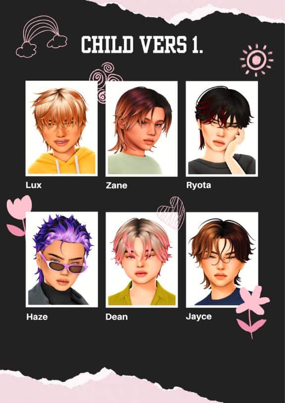 collage of child hair versions