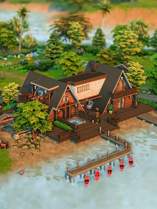 modern A-frame cabin build