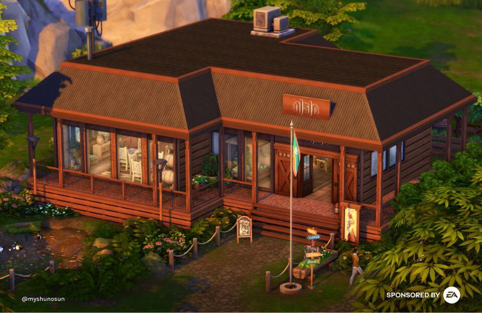 a cozy bar with a brown exterior