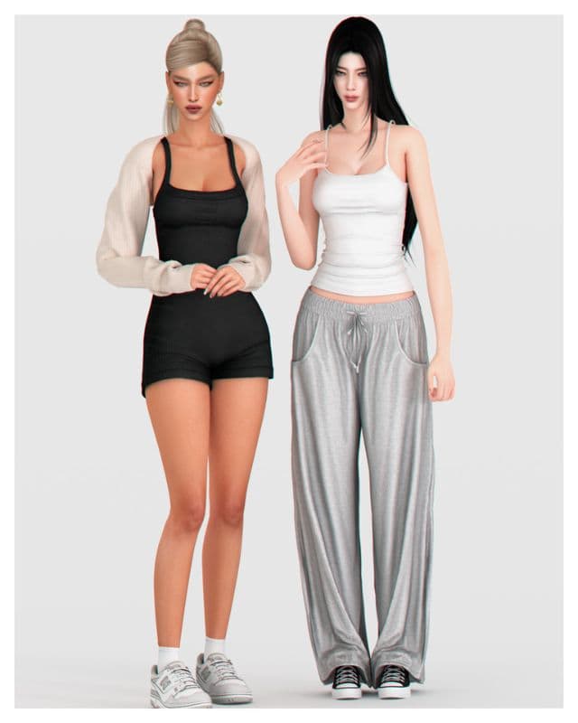 female sims wearing casual, cozy clothing