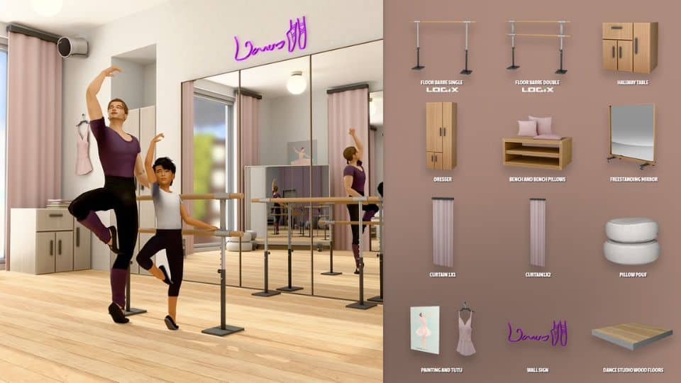 ballet dancers working in a ballet studio