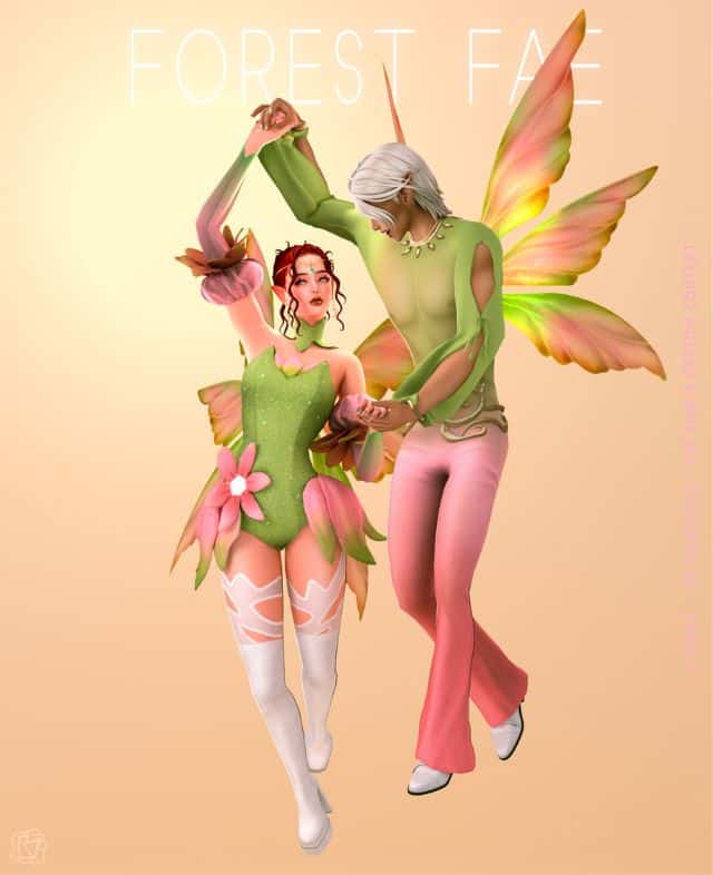 fairies holding each others hands as if dancing