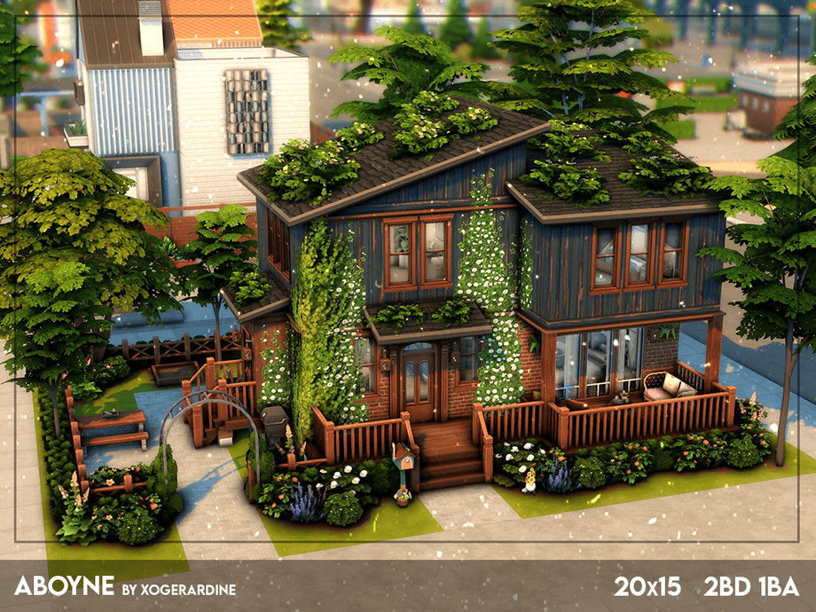 small wooden and brick family house