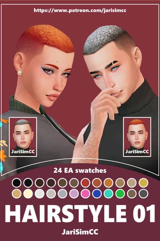 sims with crew cut hairstyles