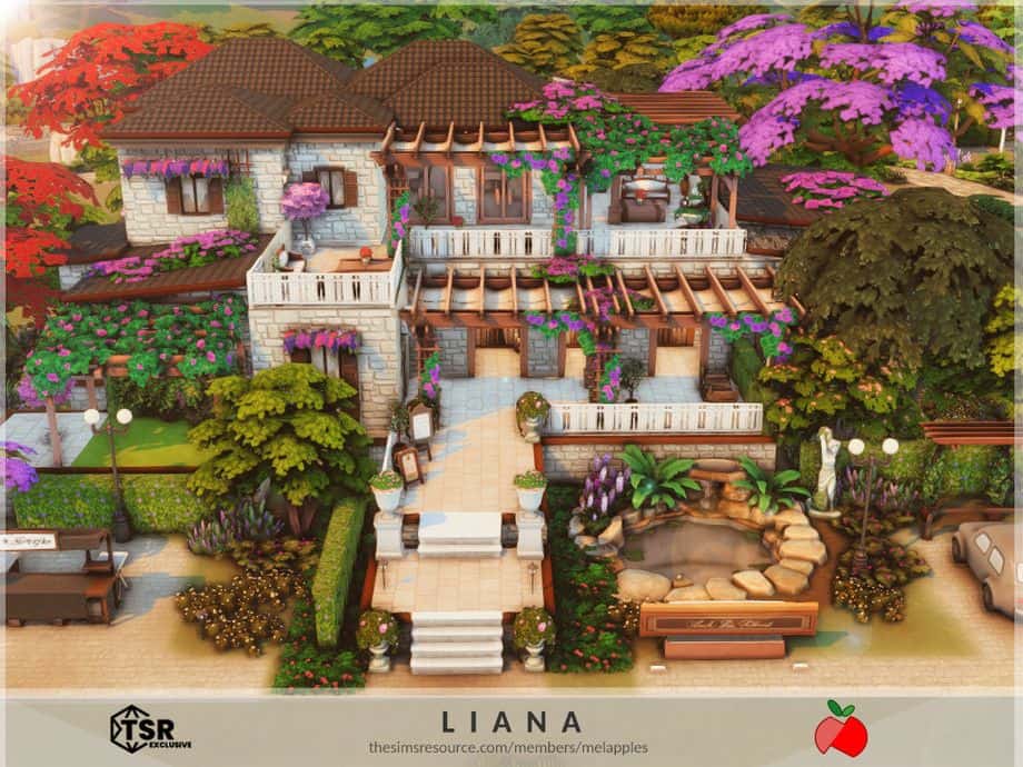an elegant restaurant surrounded by greenery