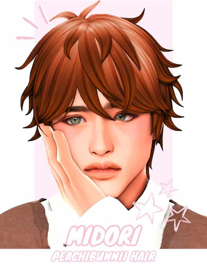 sim with short reddish hair