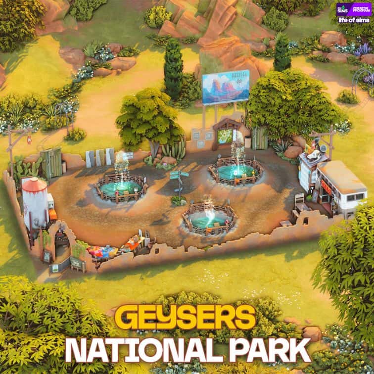 three geysers within a national park