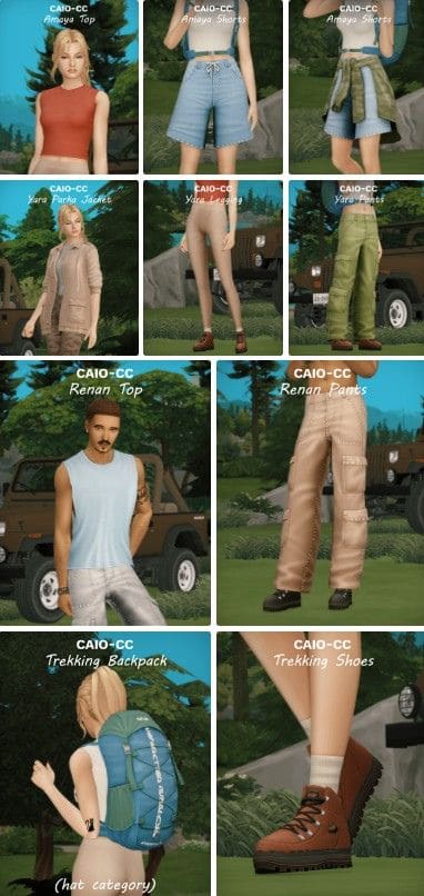 collage of mixed trekking pieces
