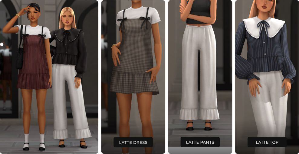 collage of mixed chic female clothing pieces