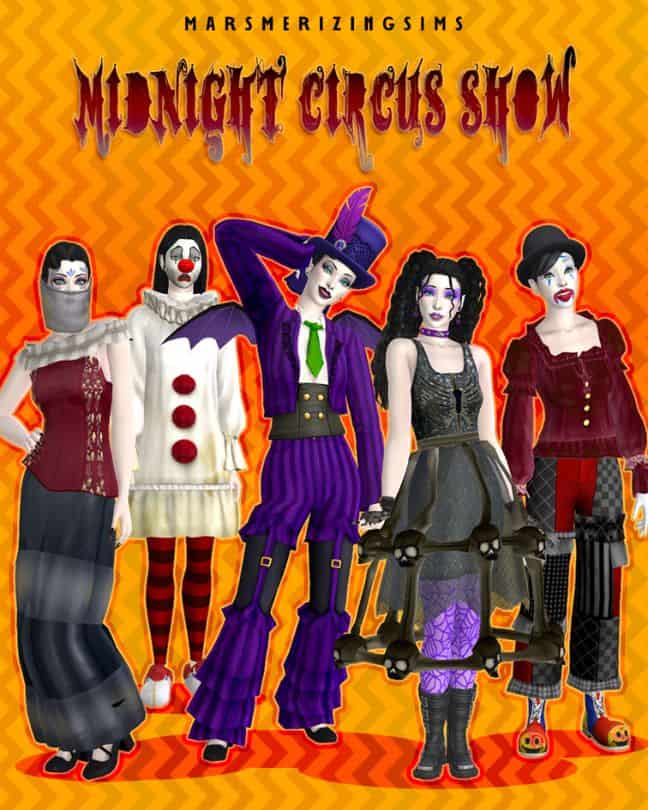 sims dressed in mixed Halloween themed clothing