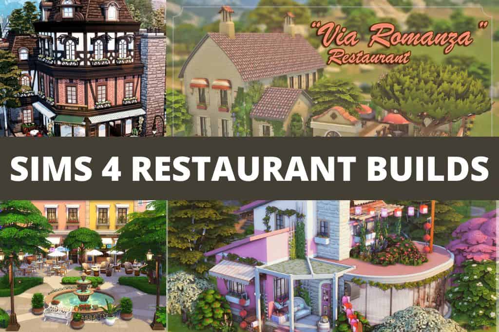 sims 4 restaurant builds collage