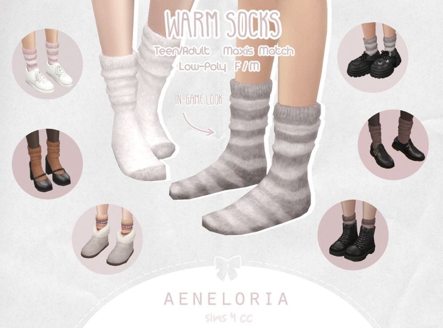 mixed swatches on warm socks