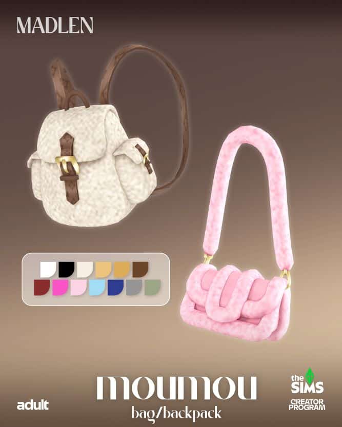 a cute backpack and a pink purse