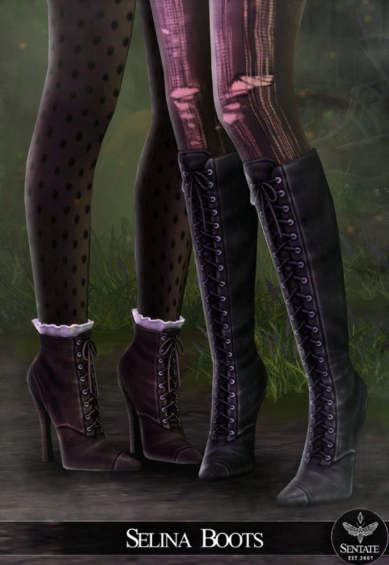 close up of two lengths of laced boots