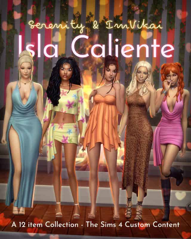 female sims dressed in going out outfits