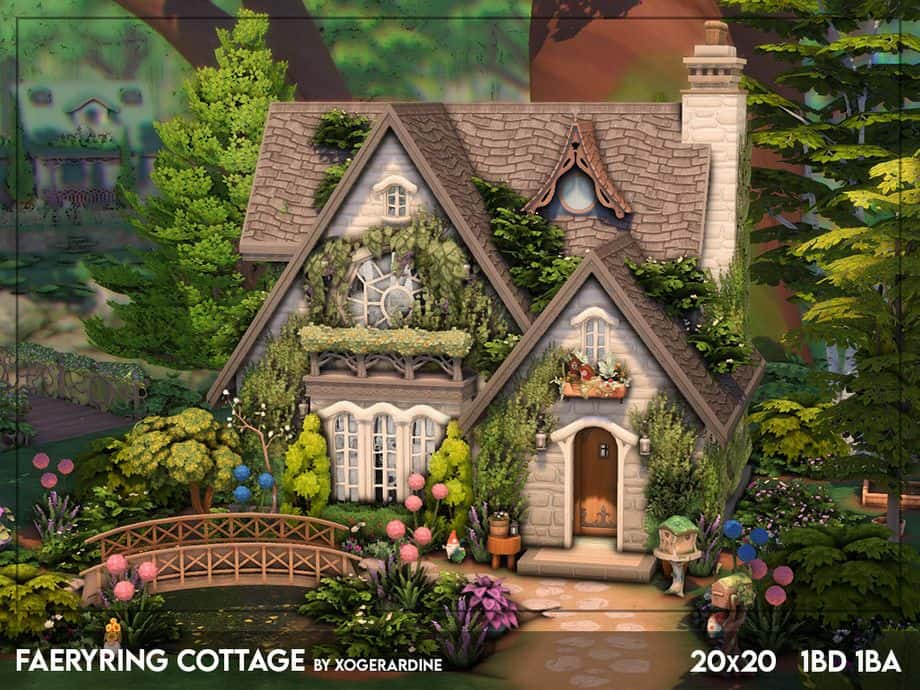 a small cozy cottage surrounded by greenary