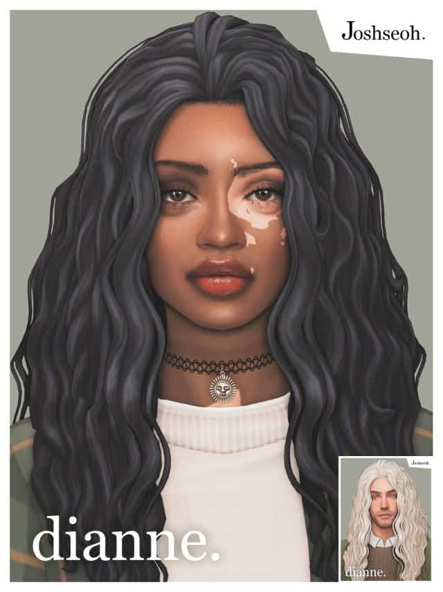 sims with long wavy hair