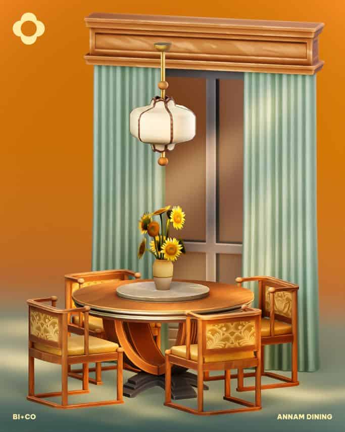 Indochine-inspired dining room set
