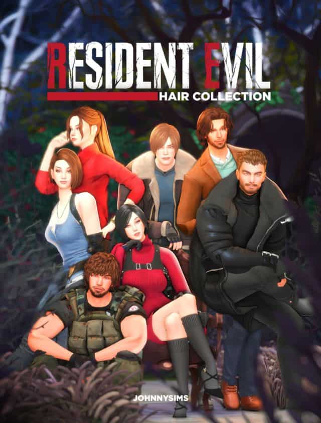 male and female sims with mixed hairstyles