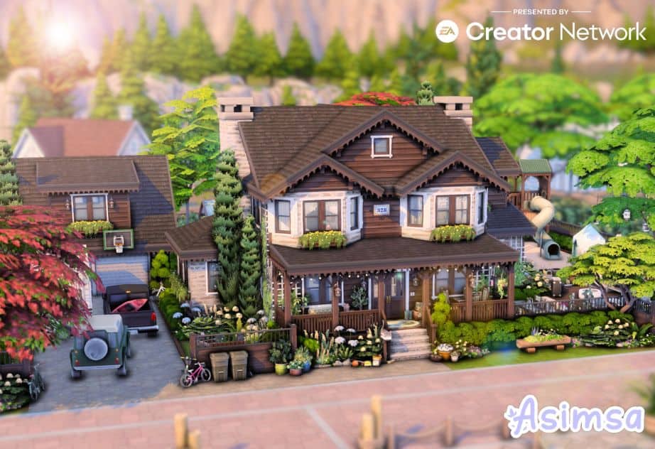 a two-story family house with a front porch
