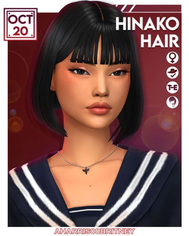 female sim with short hair and bangs