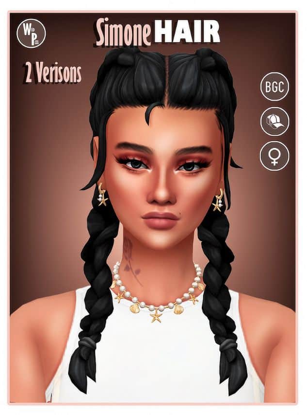 female sim with black hair and braids