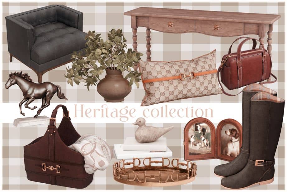 collage of classy furniture and decor pieces